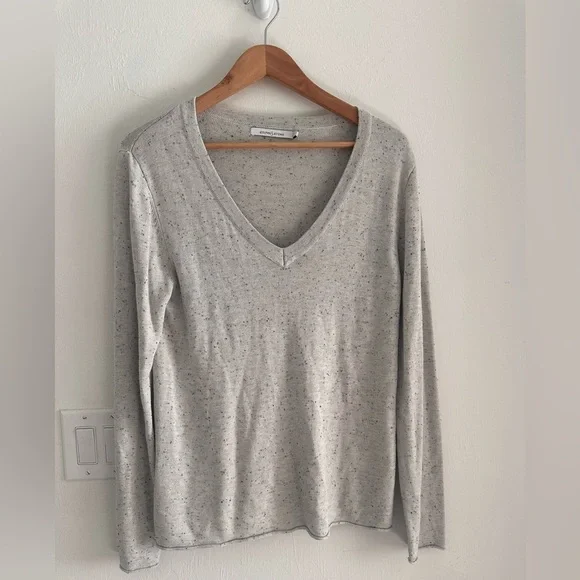 Stitches And Stripes V Neck Pullover Sweater in Heather Gray Sz L - Picture 3 of 7